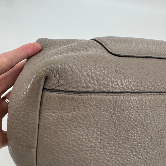 Tory Burch Chelsea Slouchy Tote in Grey Heron Pebbled Leather Shoulder Bag - Picture 14 of 15